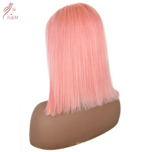 Wholesale 13*6 Lace Frontal Human Hair Pink Color Bob Wigs for Sale